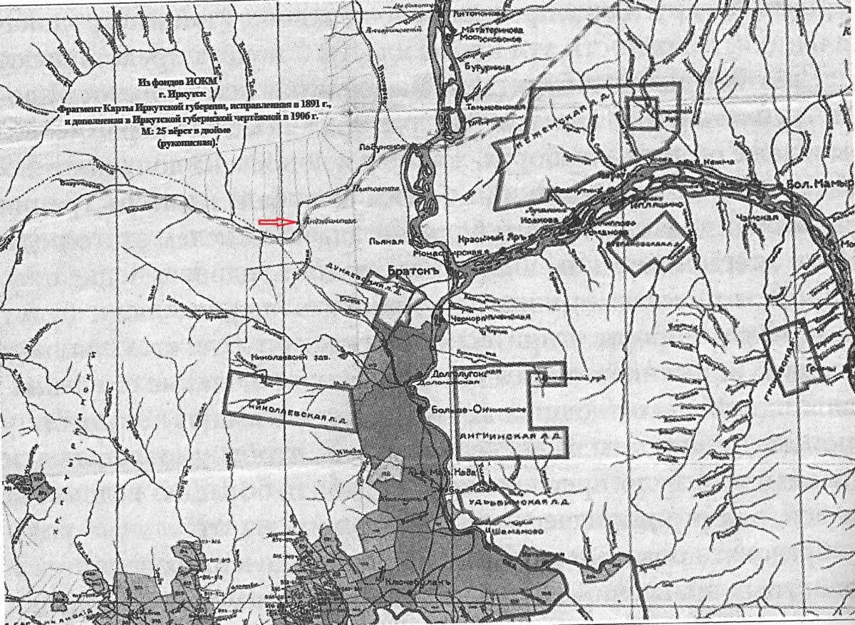 Карта ангары до затопления братского водохранилища